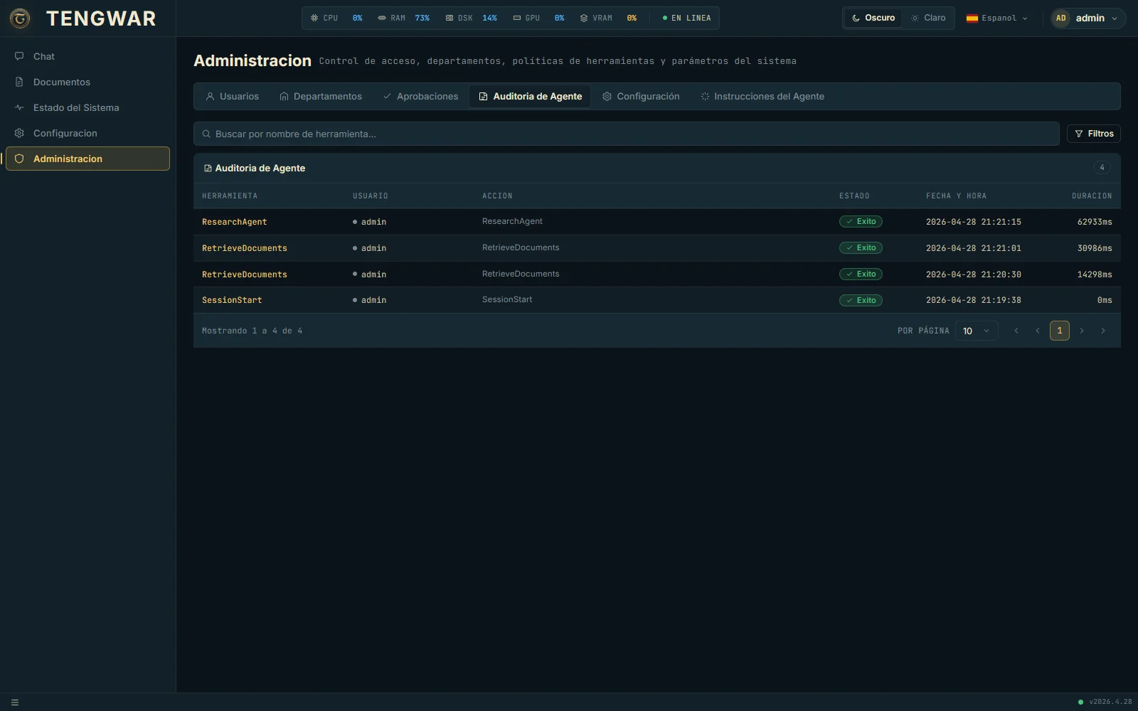 Agent audit logs